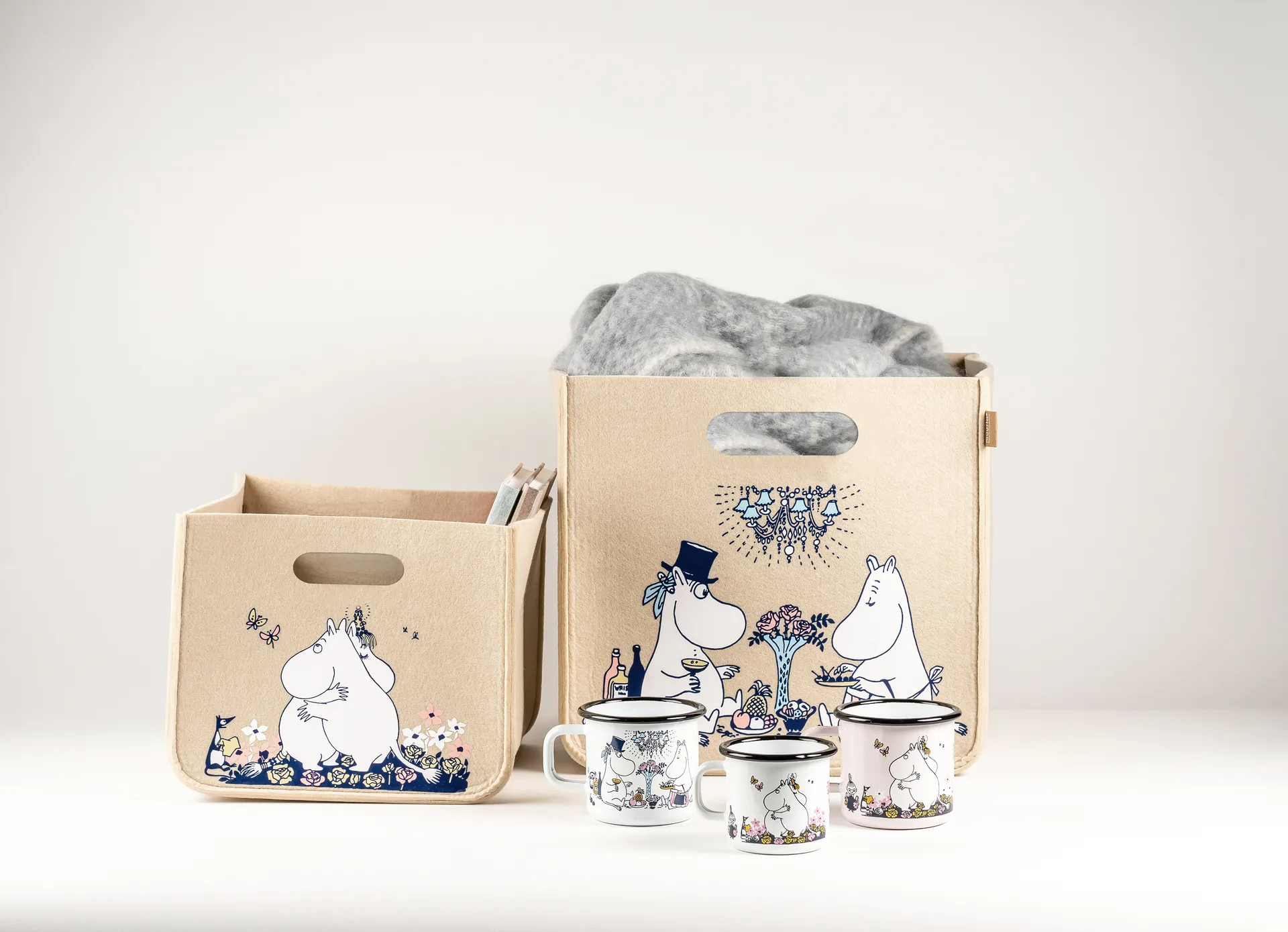 Mumin Hug Verwahrungskorb 26 x 26cm, Beige Muurla