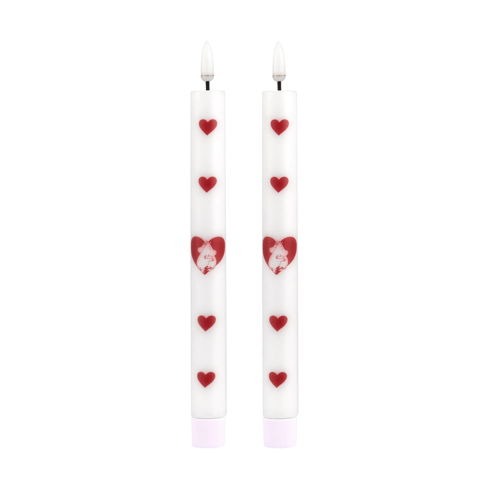 Mumin LED-Stabkerze 25 cm, Heart, 2-pack Muurla