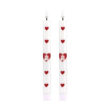 Mumin LED-Stabkerze 25 cm - Heart, 2-pack - Muurla