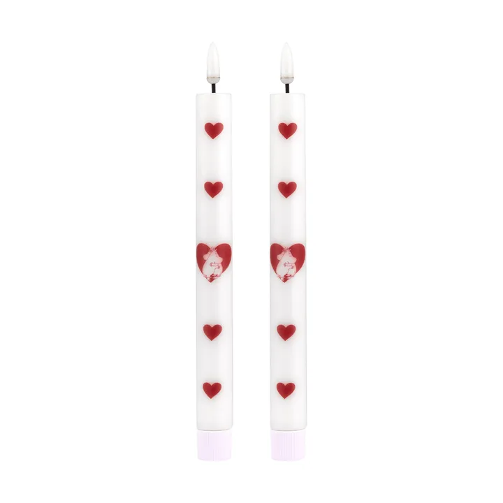 Mumin LED-Stabkerze 25 cm - Heart, 2-pack - Muurla