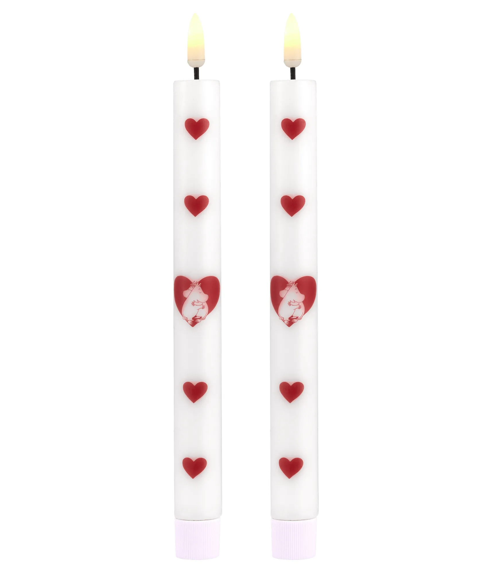 Mumin LED-Stabkerze 25 cm, Heart, 2-pack Muurla