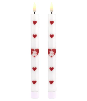 Mumin LED-Stabkerze 25 cm - Heart, 2-pack - Muurla