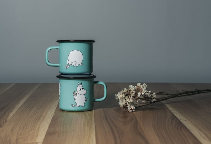 Mumin Retro Emaillebecher 37 cl, Mint Muurla