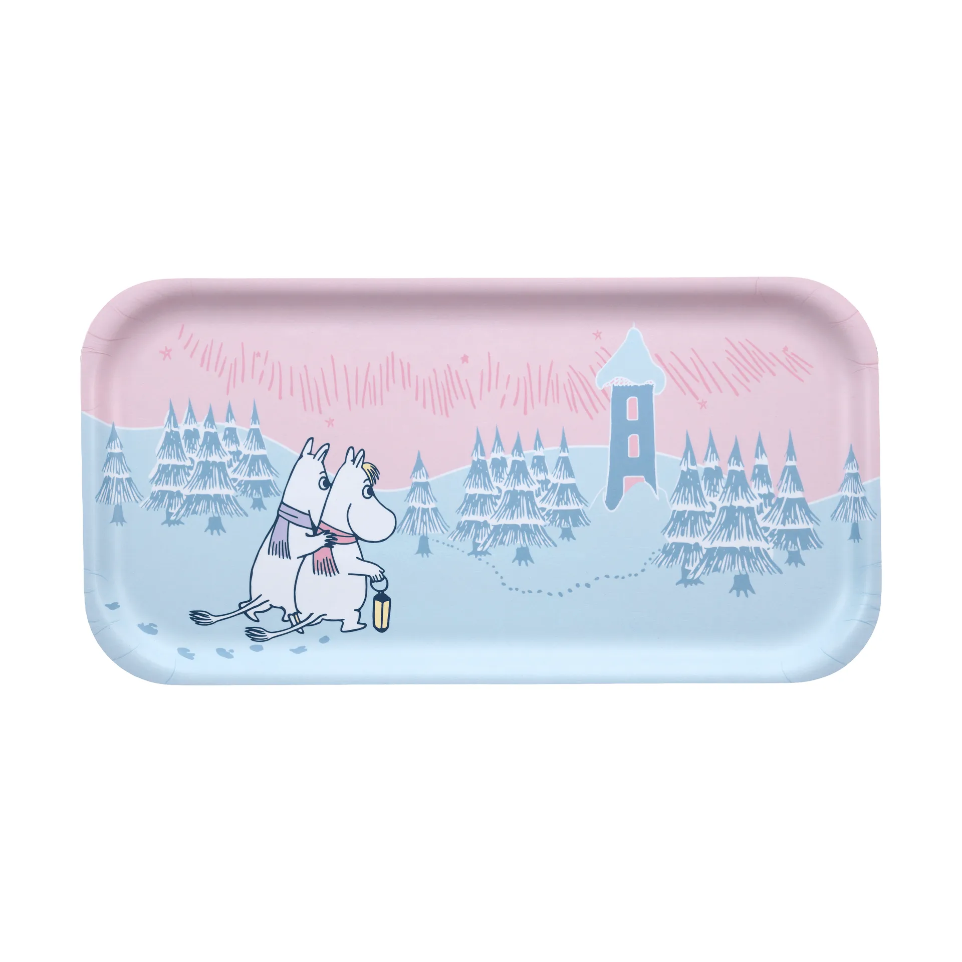 Mumin Tablett 22x43 cm, Frosty Day Muurla