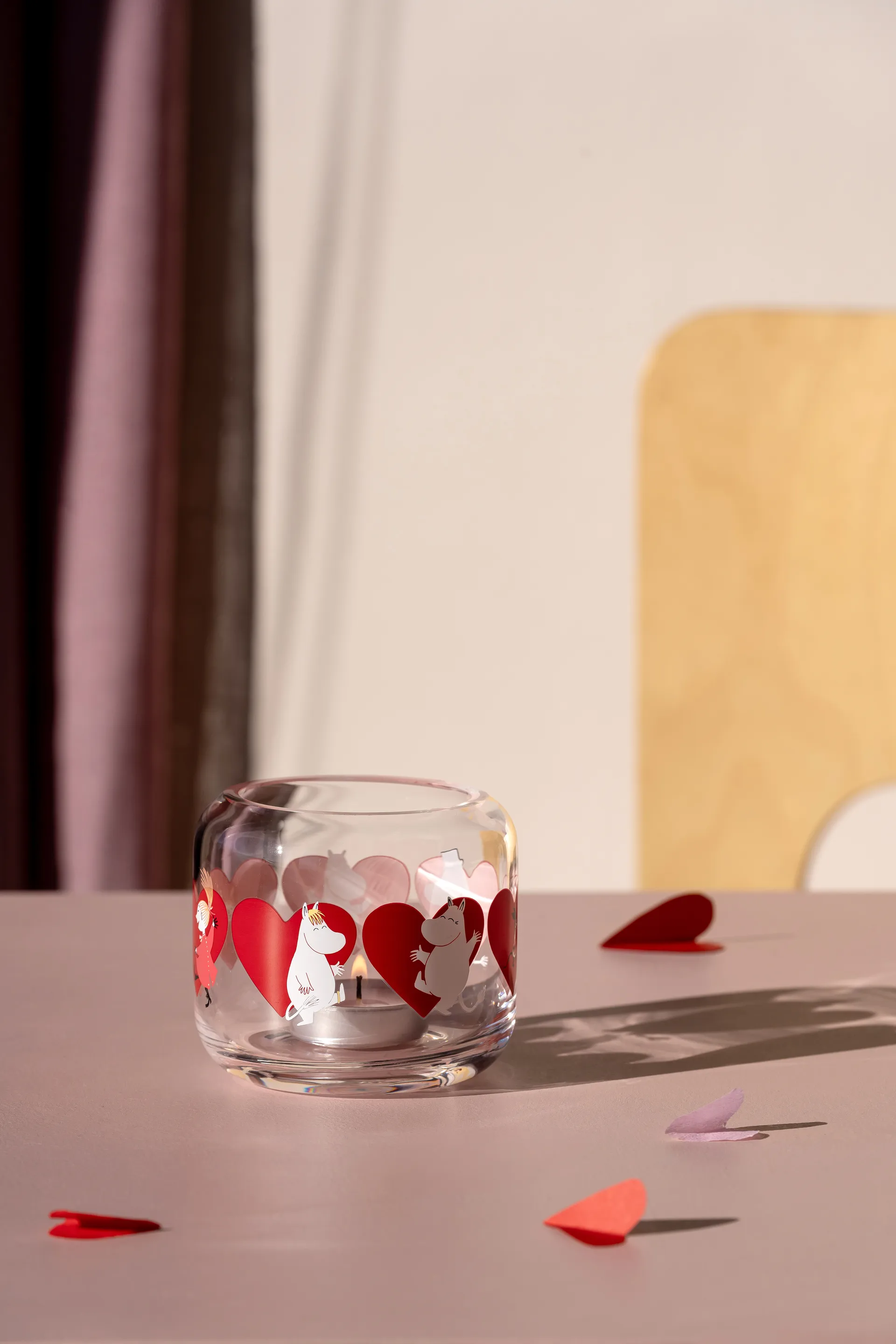 Mumin Windlicht Ø9×8 cm, Heart Muurla