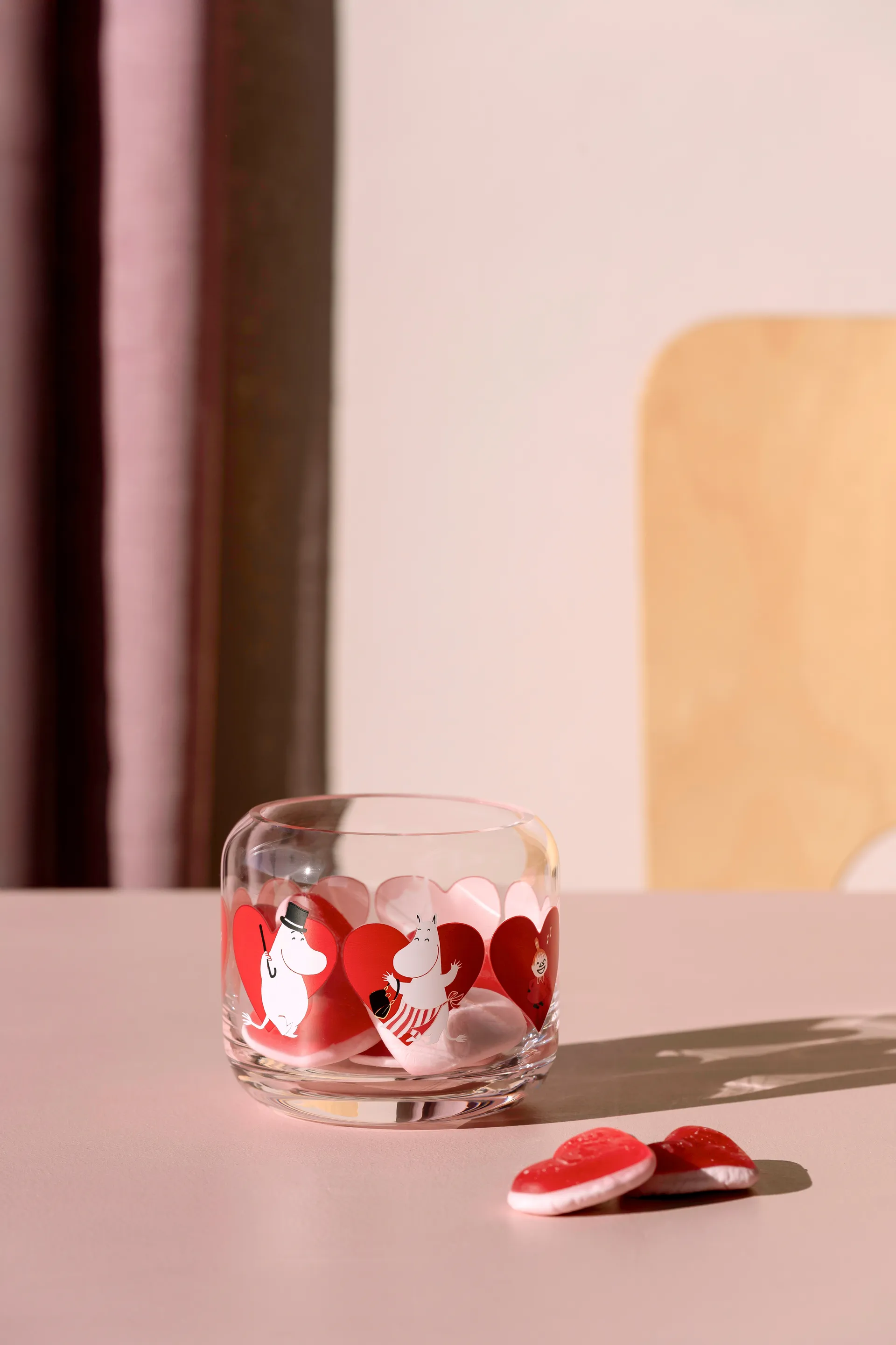 Mumin Windlicht Ø9×8 cm, Heart Muurla