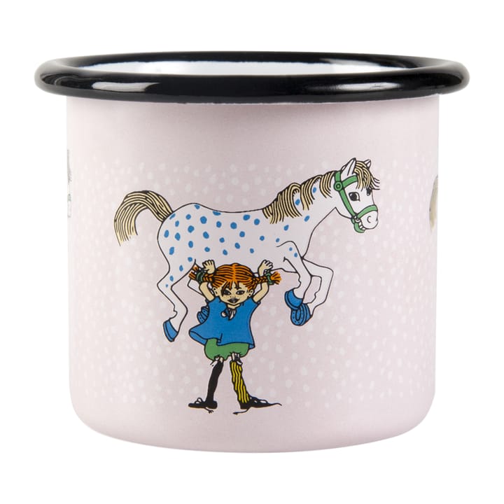 Pippi and the horse Emaillierte Tasse 1,5 dl, Light Pink Muurla