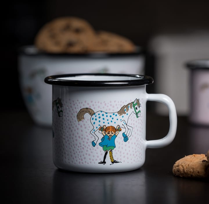 Pippi and the horse Emaillierte Tasse 2,5 dl, White Muurla