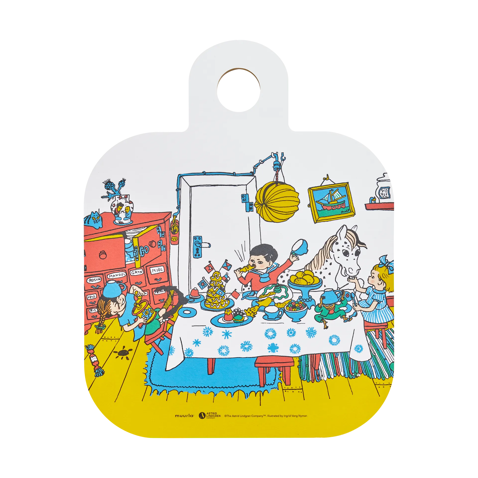 Pippi Chop & Serve Schneidebrett 25x32 cm, Villa Kunterbunt Muurla
