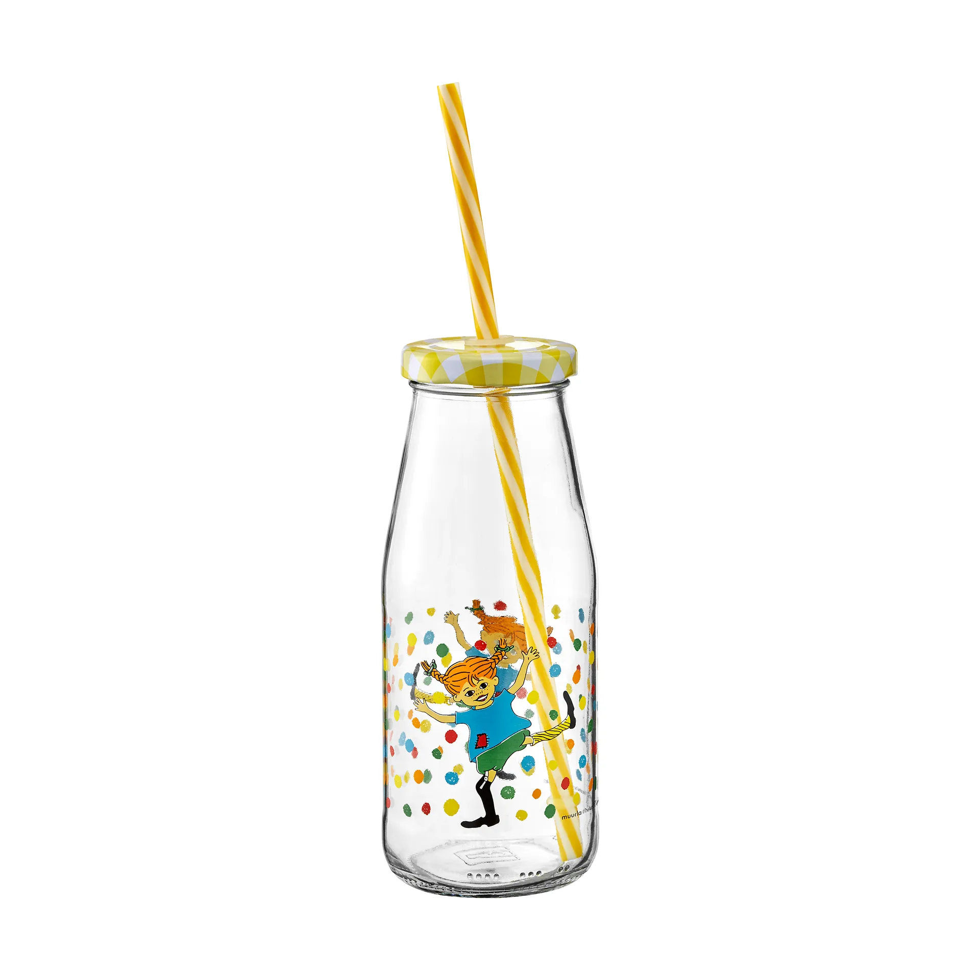 Pippi Flasche mit Deckel und Strohhalm 4,5 dl, Hoppsansa Muurla