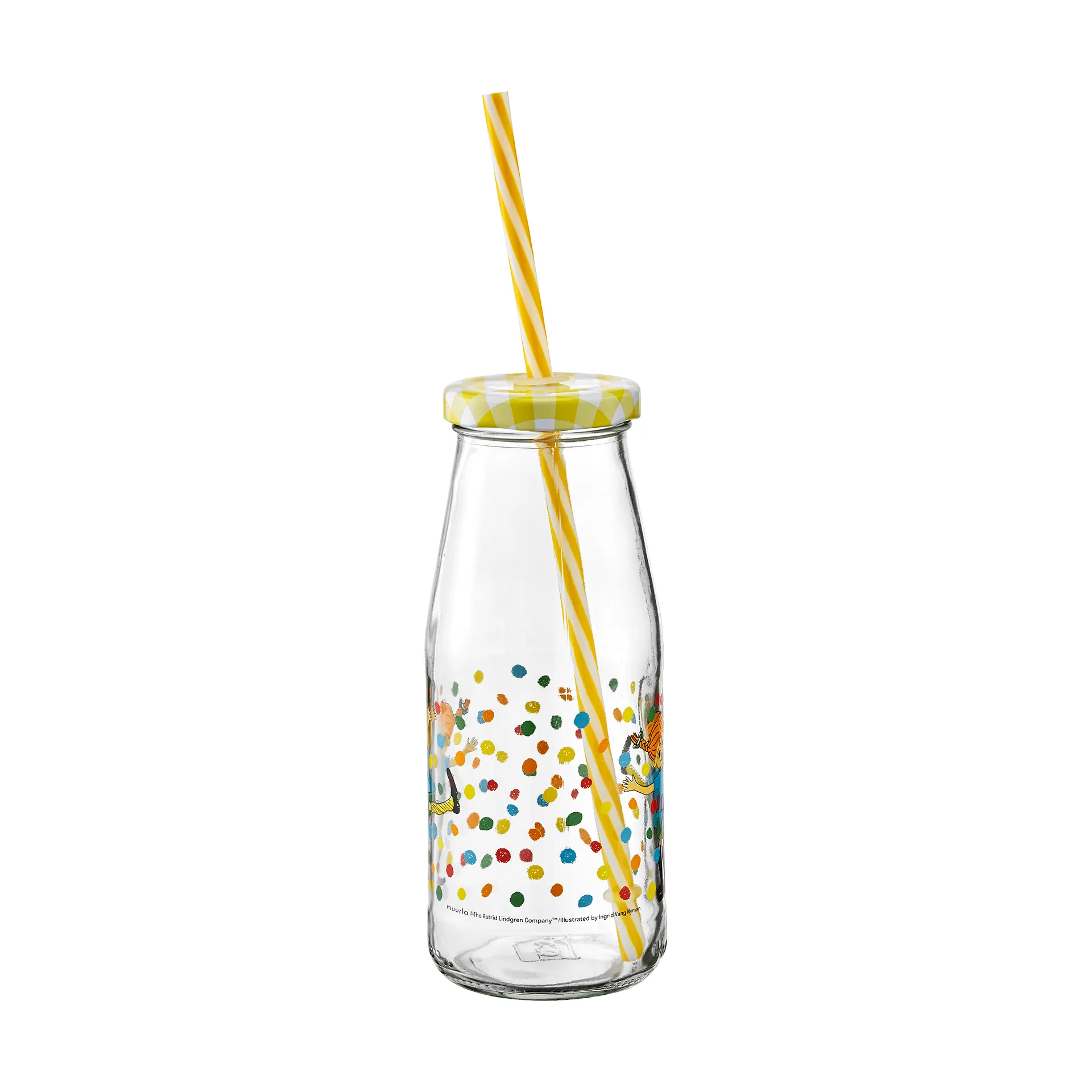 Pippi Flasche mit Deckel und Strohhalm 4,5 dl, Hoppsansa Muurla
