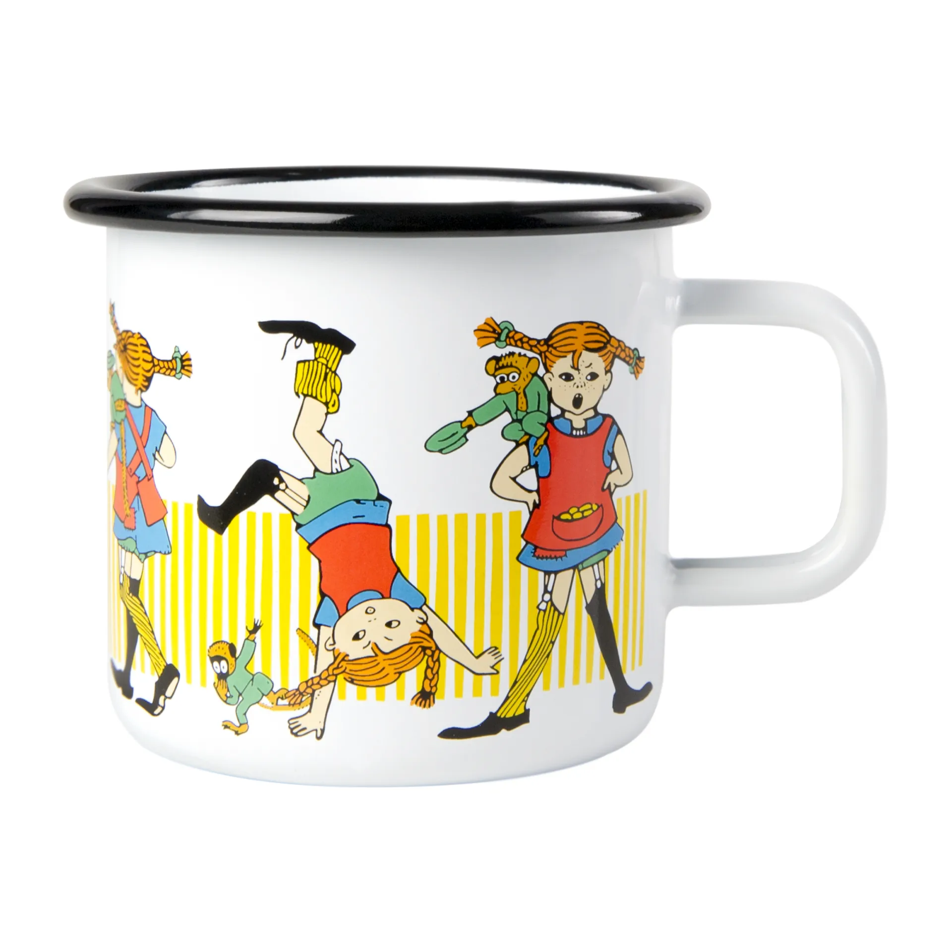 Pippi longstocking Emaillierte Tasse 3,7 dl, White Muurla