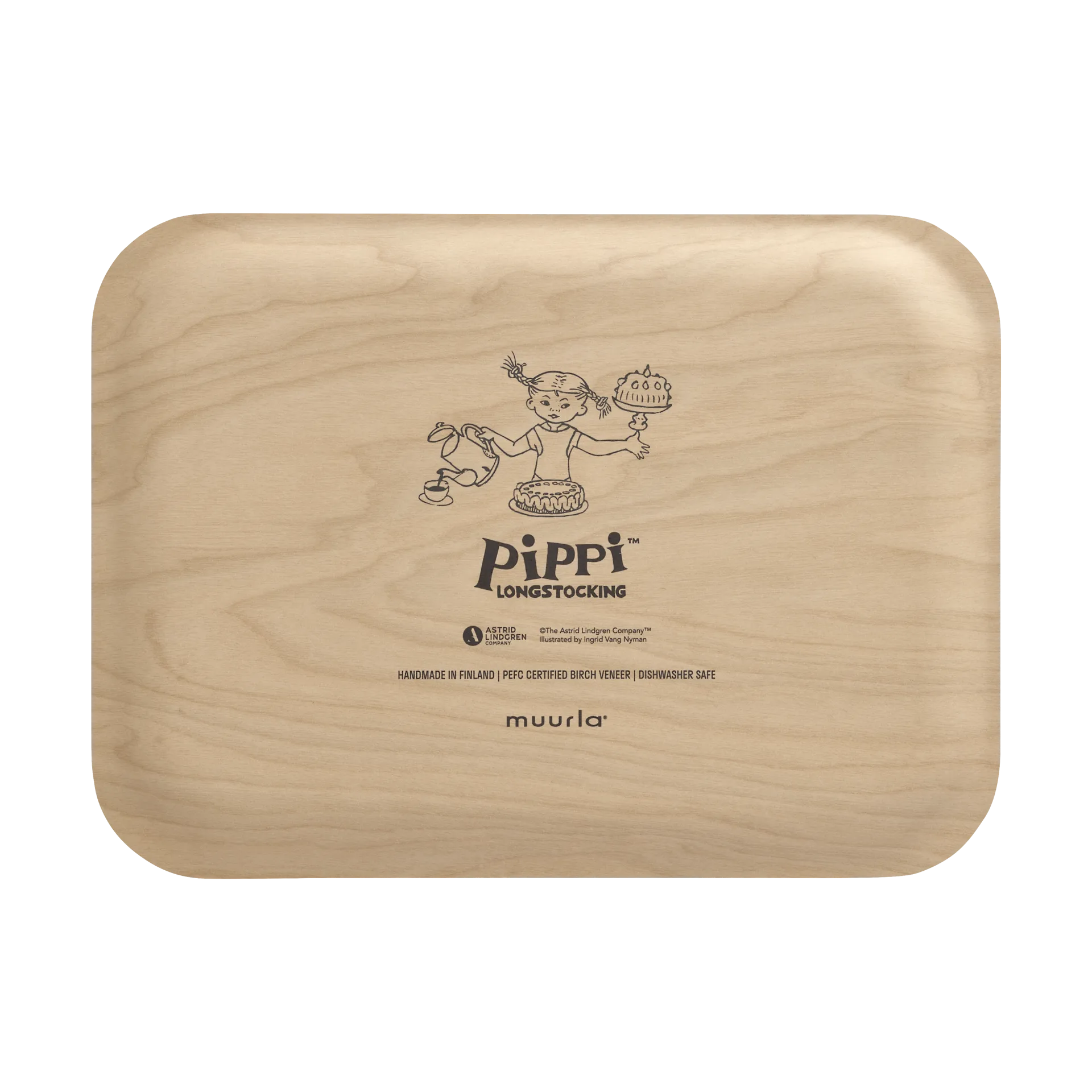 Pippi Tablett 20x27 cm, Geburtstag Muurla
