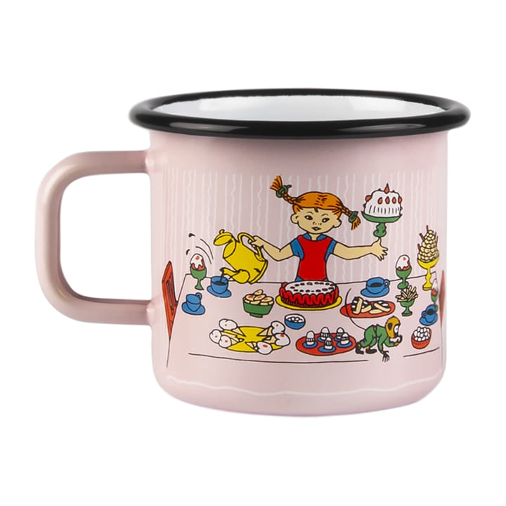 Pippi's birthday Emaillierte Tasse 3,7 dl, Pink Muurla