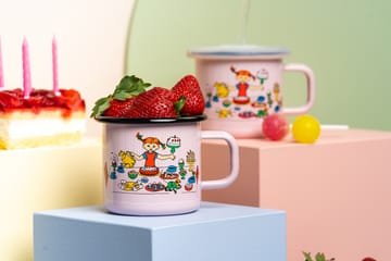 Pippi's birthday Emaillierte Tasse 3,7 dl - Pink - Muurla