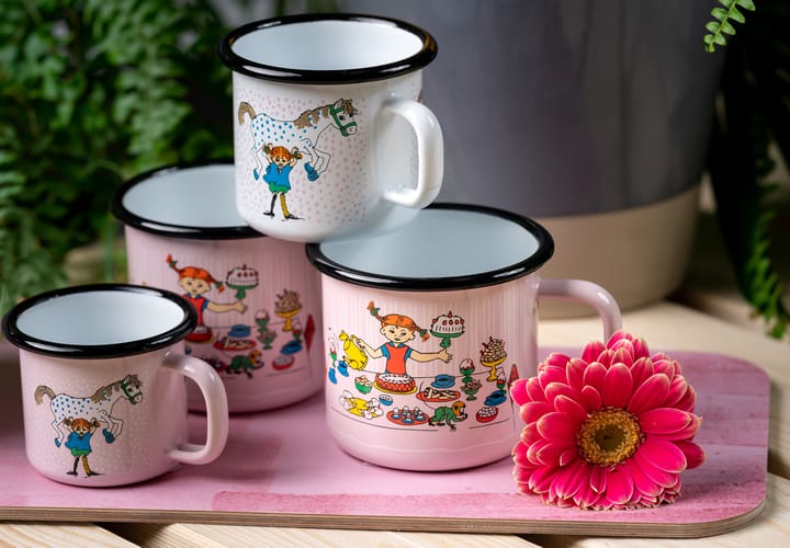 Pippi's birthday Emaillierte Tasse 3,7 dl, Pink Muurla