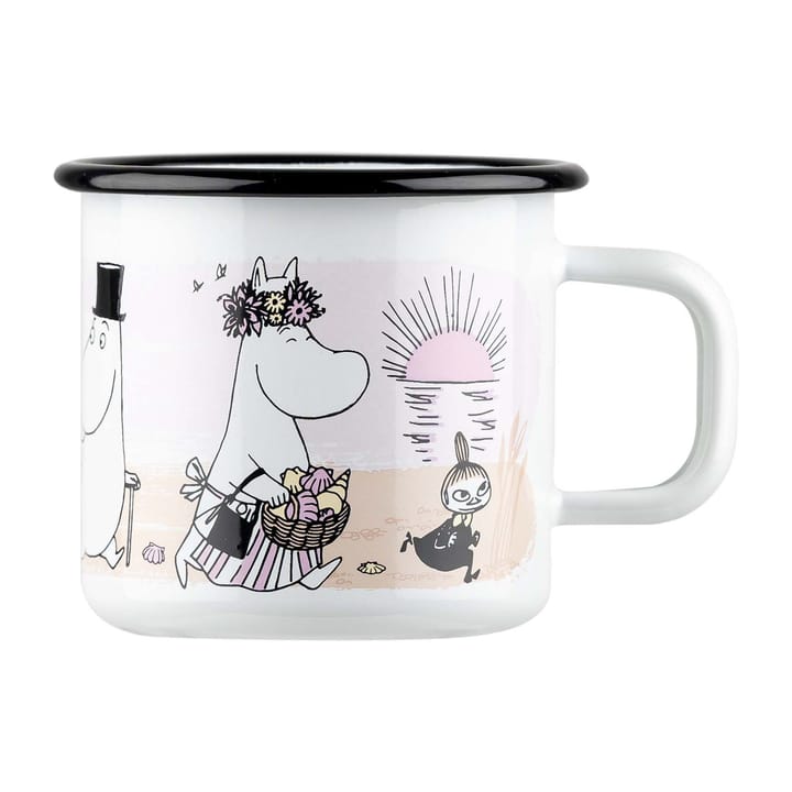 The Beach Retro Emailletasse 37cl, White Muurla