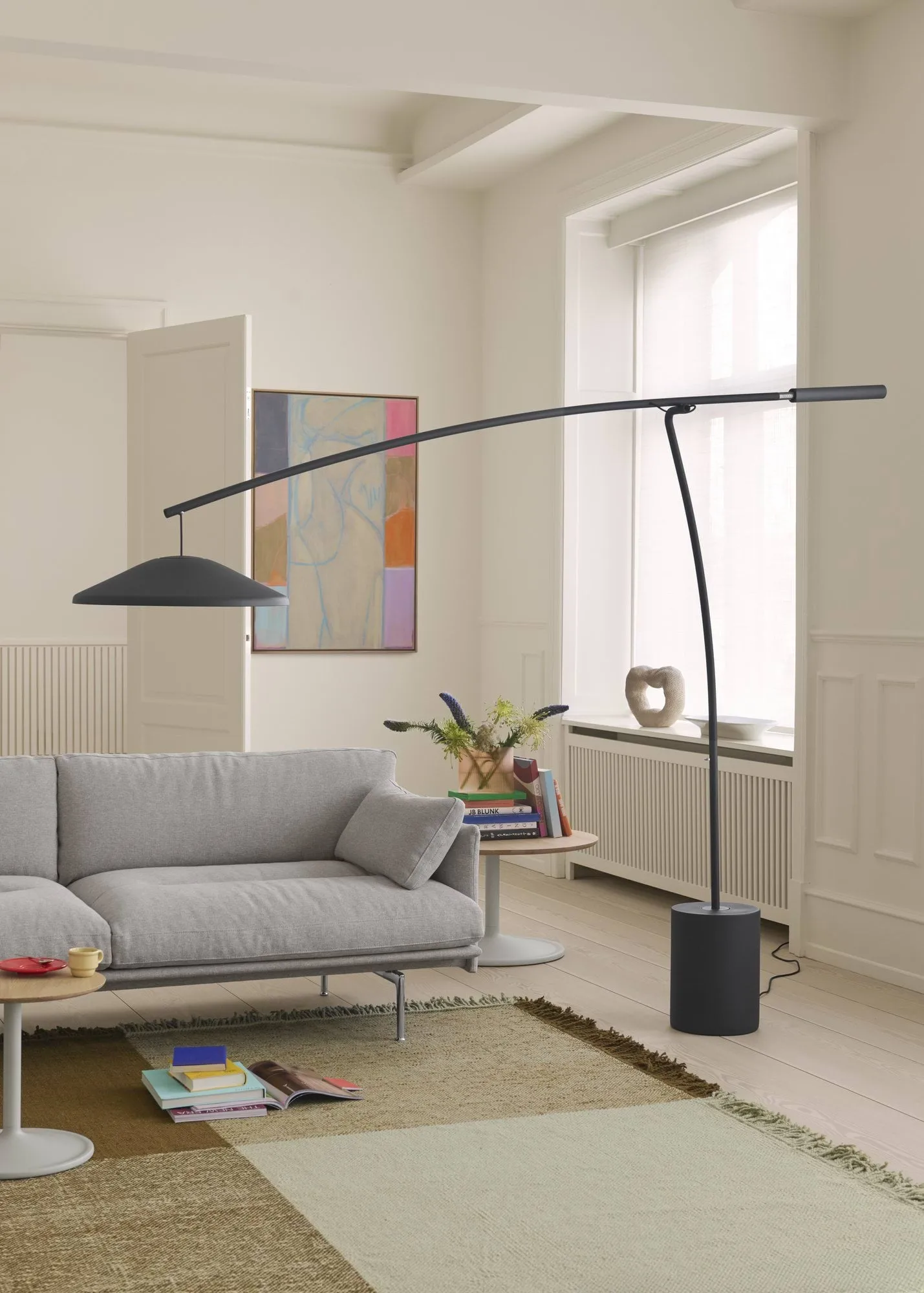 Contra Stehleuchte, Anthracite black-concrete, 188 cm Muuto
