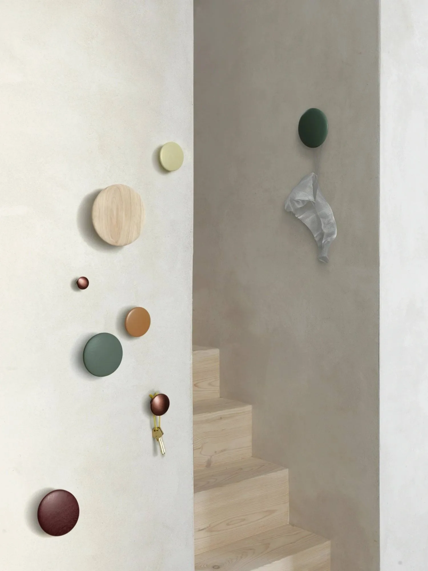 Dots Wandhaken Eiche, Ø13 cm Muuto