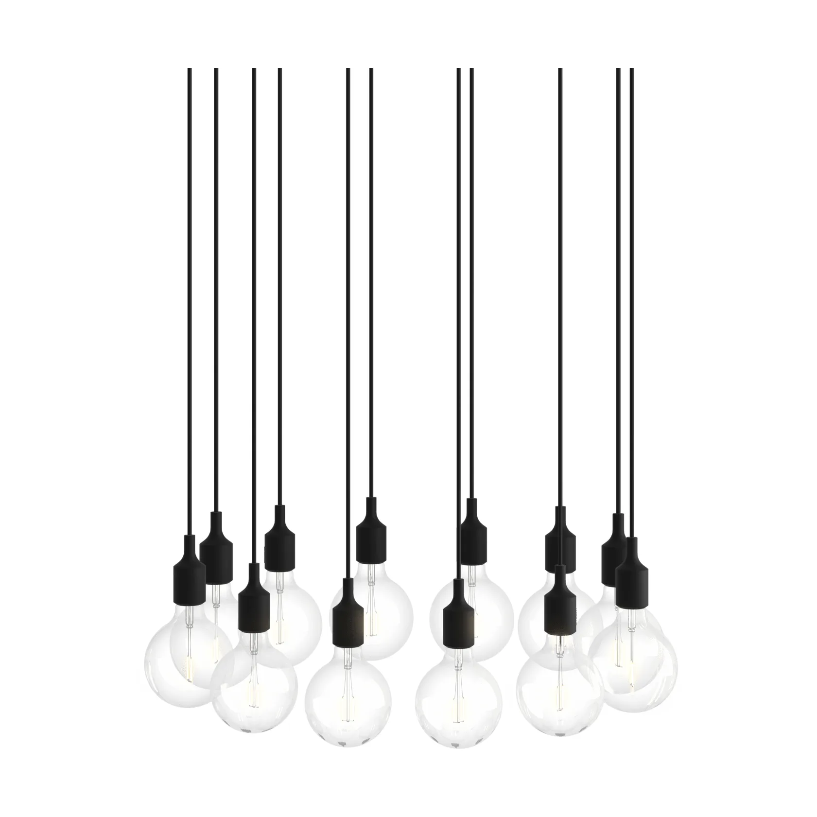 E27 Pendant Cluster 12 Pendelleuchte, Black Muuto