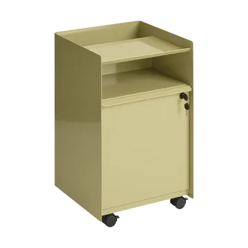 Folded Trolley Rollwagen mit Schrank - Dunkelbeige Grün - Muuto