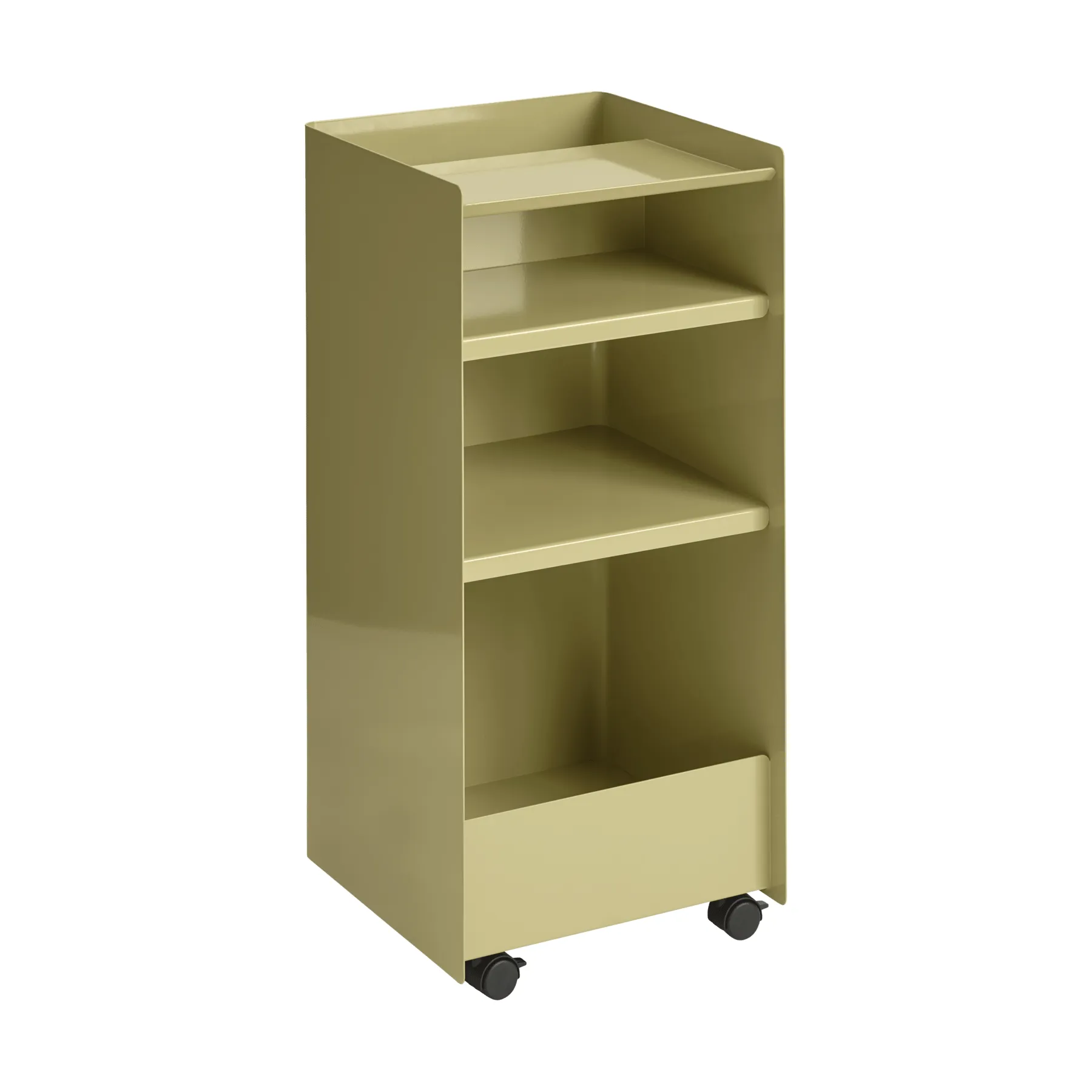 Folded Trolley Rollwagen offen, Dunkelbeige Grün, 37,4x38,7x37,2 cm Muuto