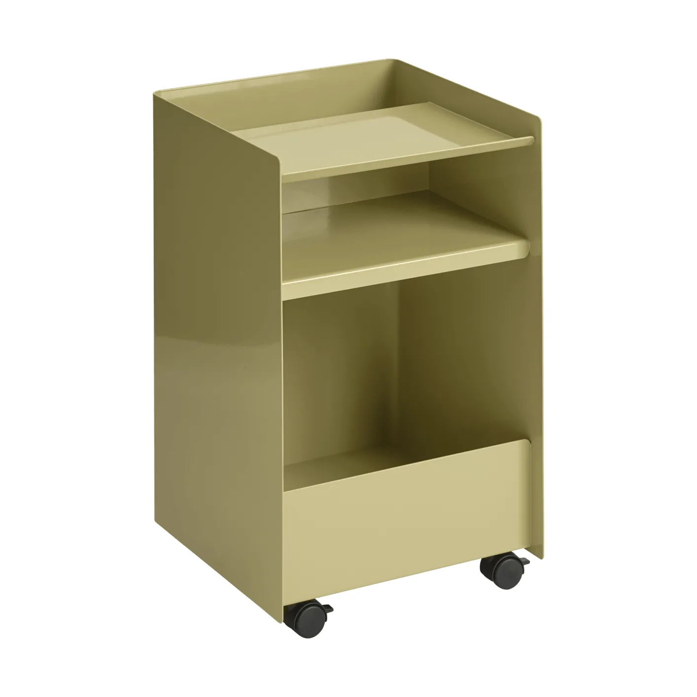 Folded Trolley Rollwagen offen, Dunkelbeige Grün 37,4x61,5x37,2 cm Muuto