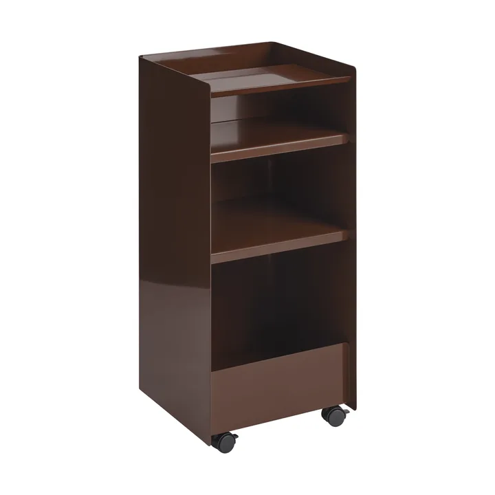 Folded Trolley Rollwagen offen - Dunkelrot, 37,4x38,7x37,2 cm - Muuto