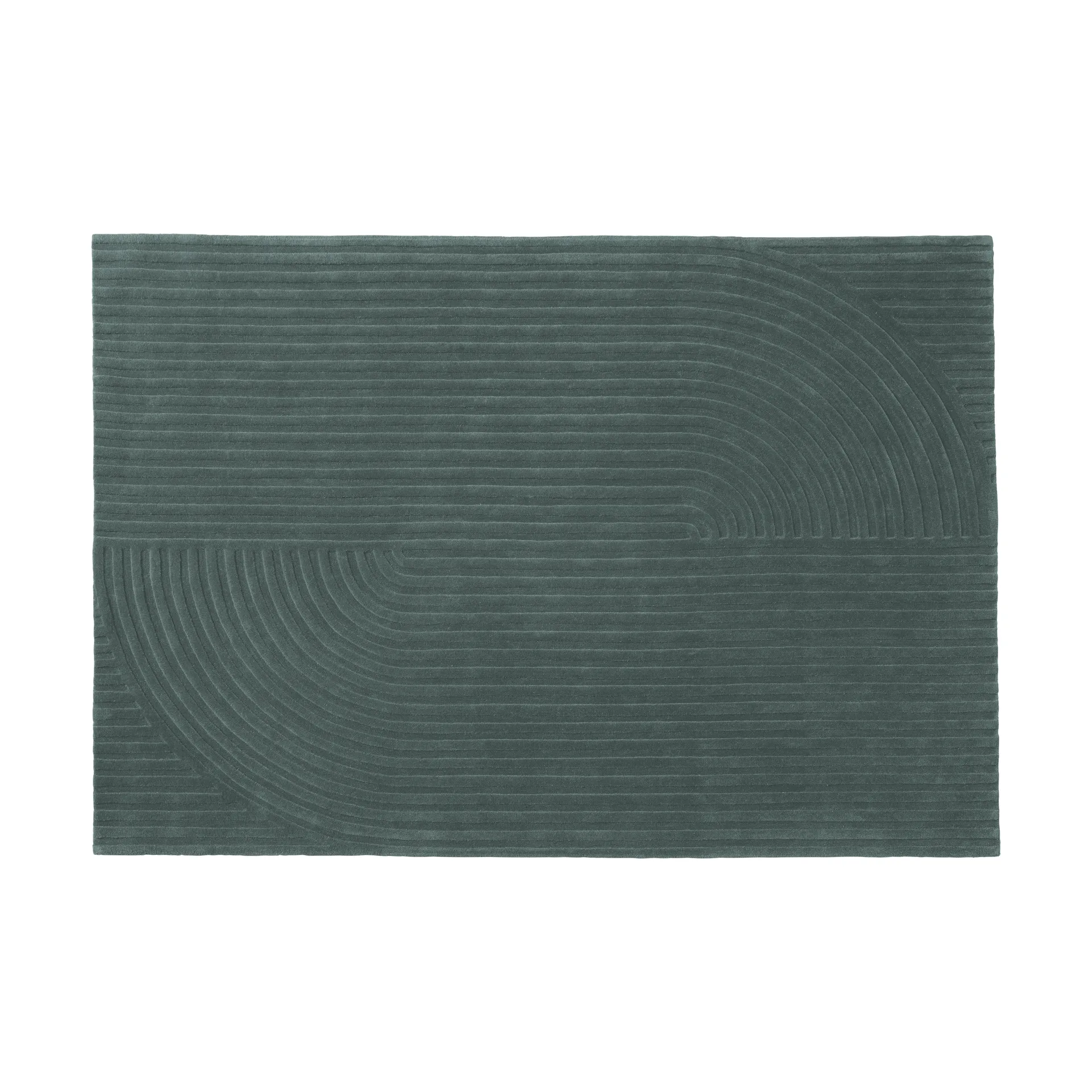 Relevo Rug Quattro Wollteppich, Dark green, 170x240 cm Muuto