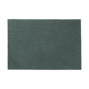 Relevo Rug Quattro Wollteppich - Dark green, 170x240 cm - Muuto