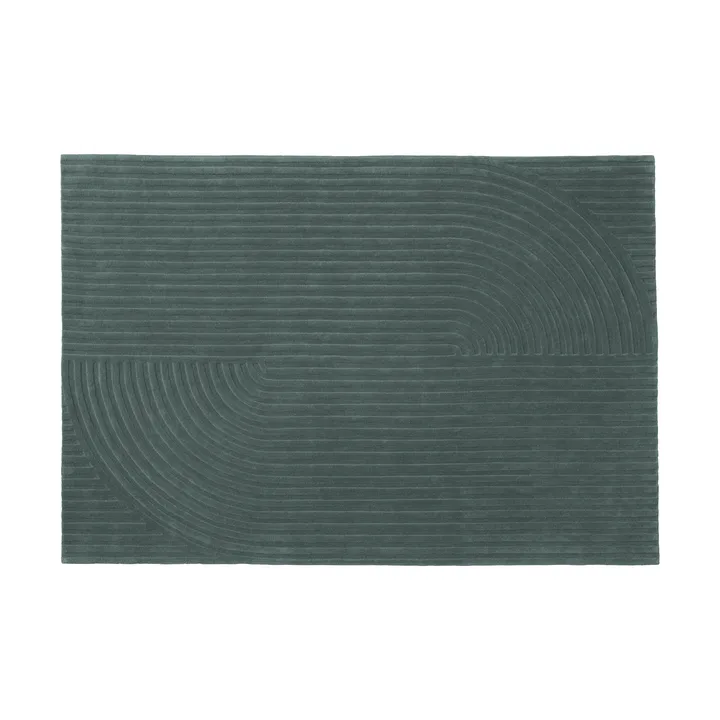 Relevo Rug Quattro Wollteppich - Dark green, 170x240 cm - Muuto