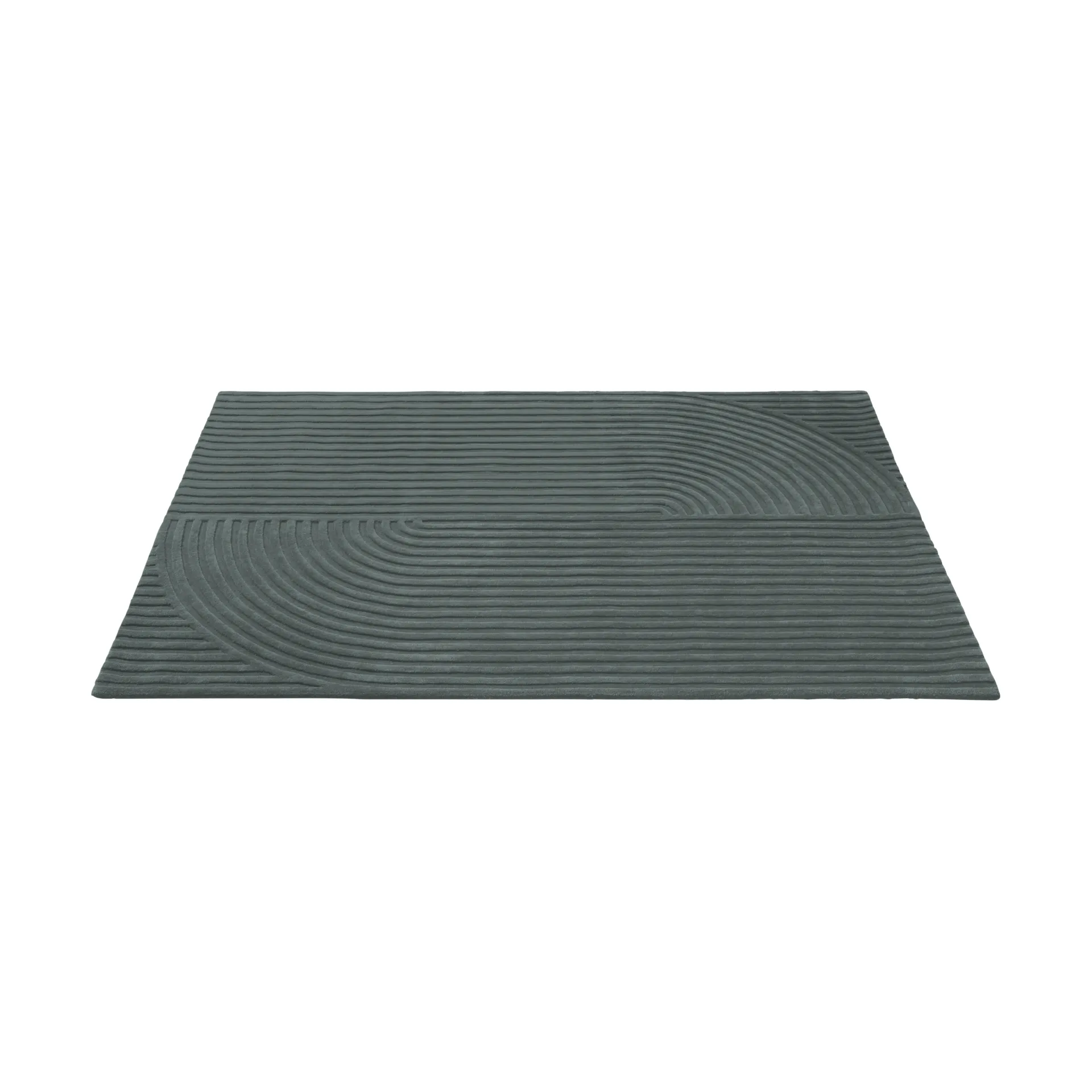 Relevo Rug Quattro Wollteppich, Dark green, 170x240 cm Muuto