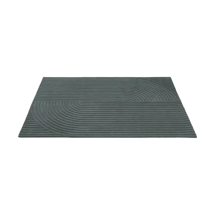Relevo Rug Quattro Wollteppich - Dark green, 170x240 cm - Muuto