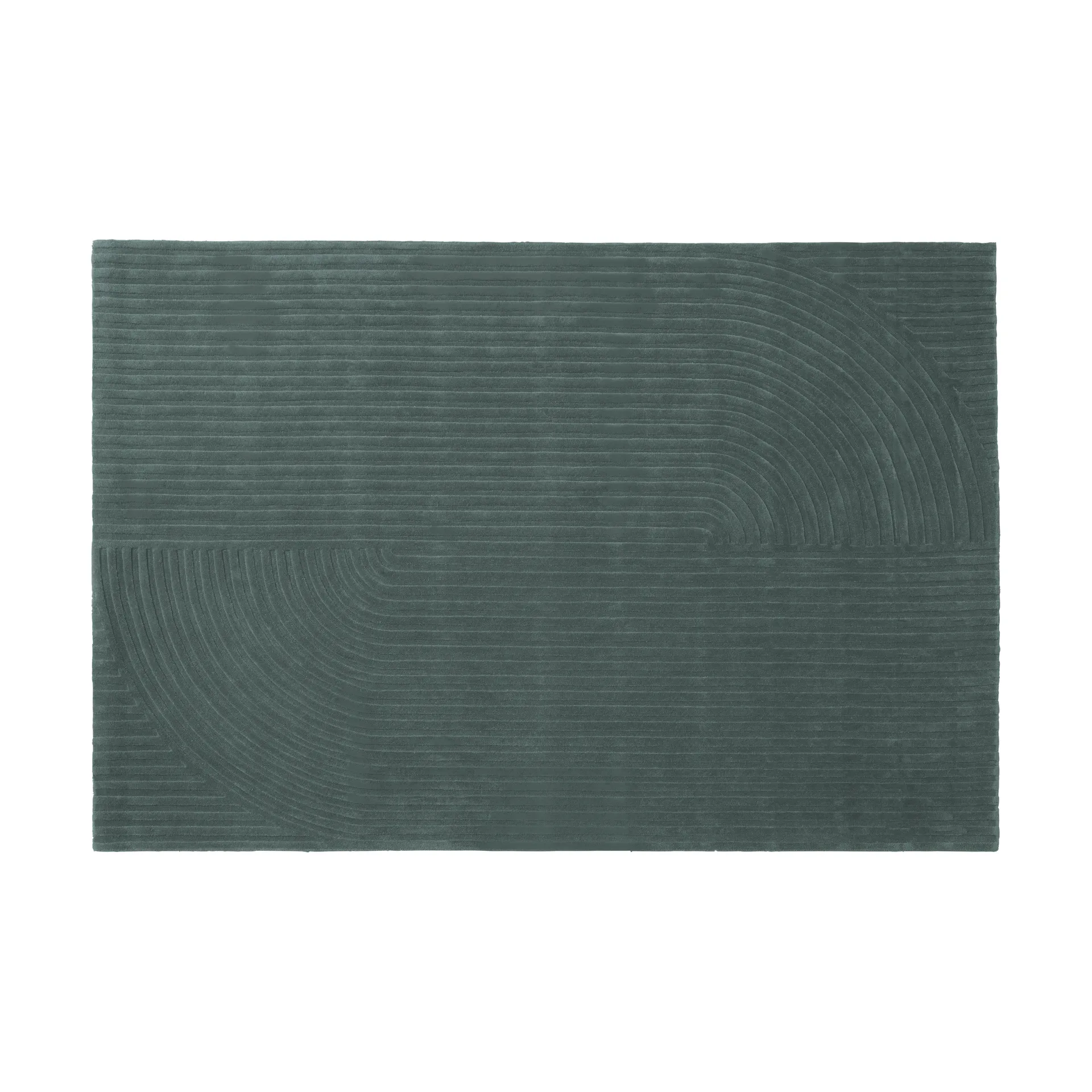 Relevo Rug Quattro Wollteppich, Dark green, 200x300 cm Muuto
