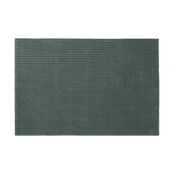 Relevo Rug Quattro Wollteppich - Dark green, 200x300 cm - Muuto