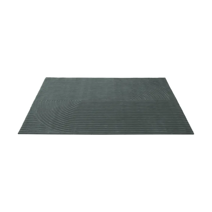 Relevo Rug Quattro Wollteppich - Dark green, 200x300 cm - Muuto