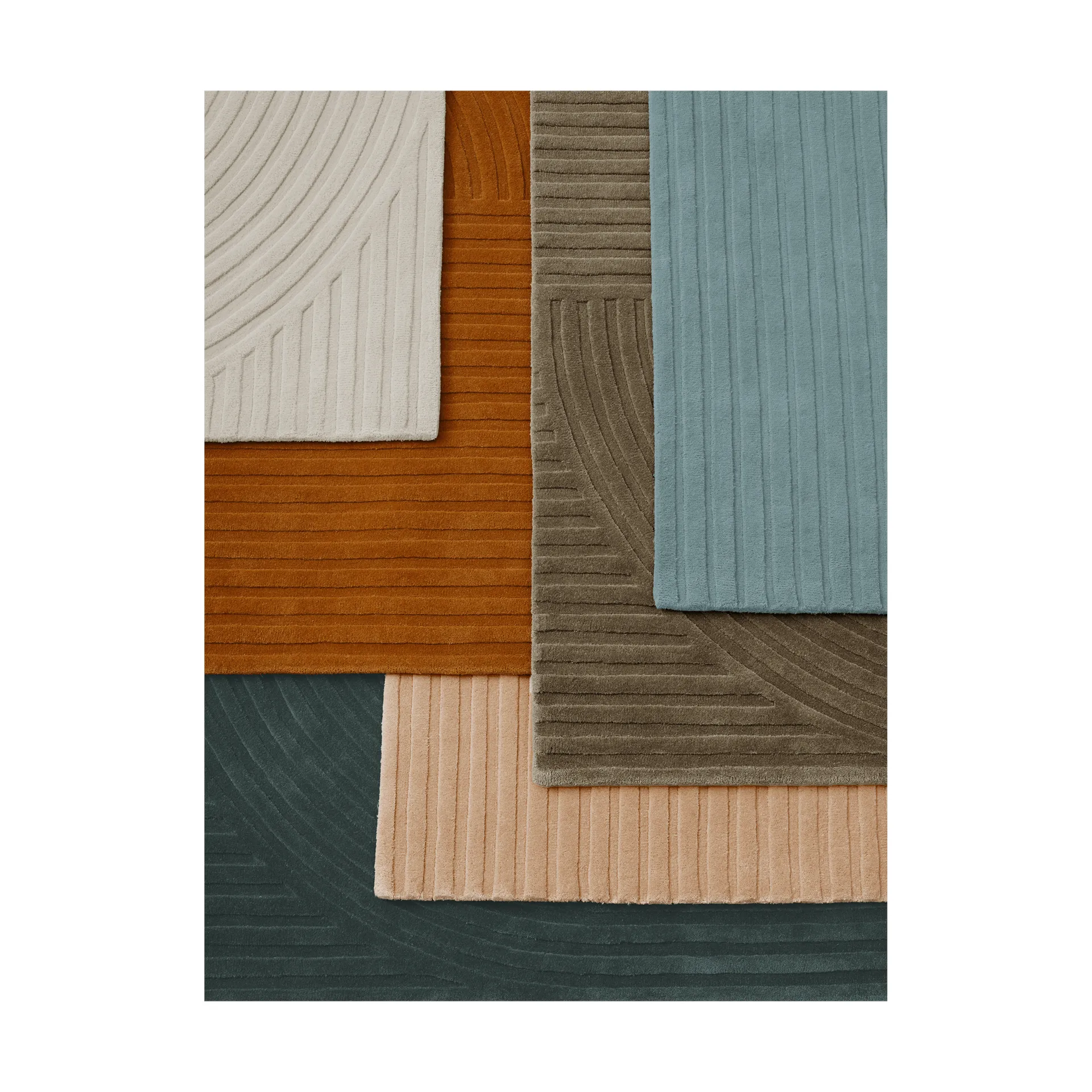 Relevo Rug Quattro Wollteppich, Off white, 170x240 cm Muuto
