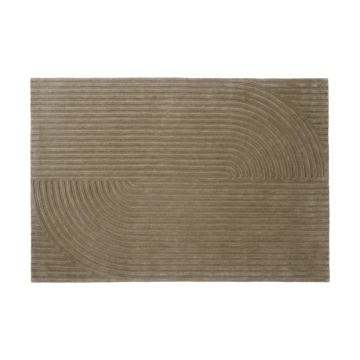 Relevo Rug Quattro Wollteppich - Taupe, 170x240 cm - Muuto