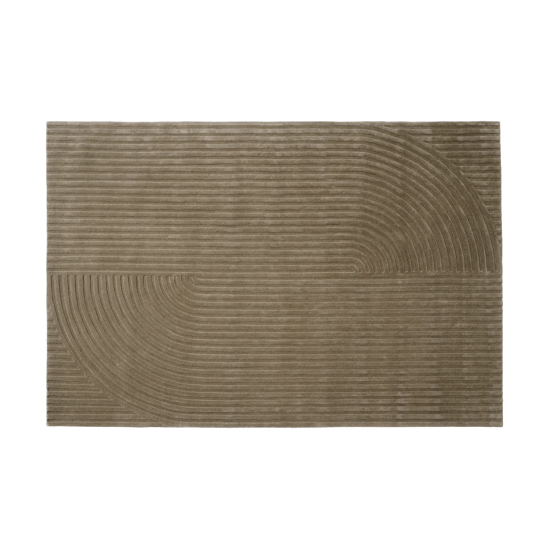 Relevo Rug Quattro Wollteppich, Taupe, 200x300 cm Muuto