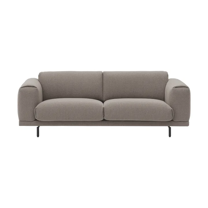 Rest Sofa - 3-Sitzer, Hearth 6 grey-schwarze Beine - Muuto