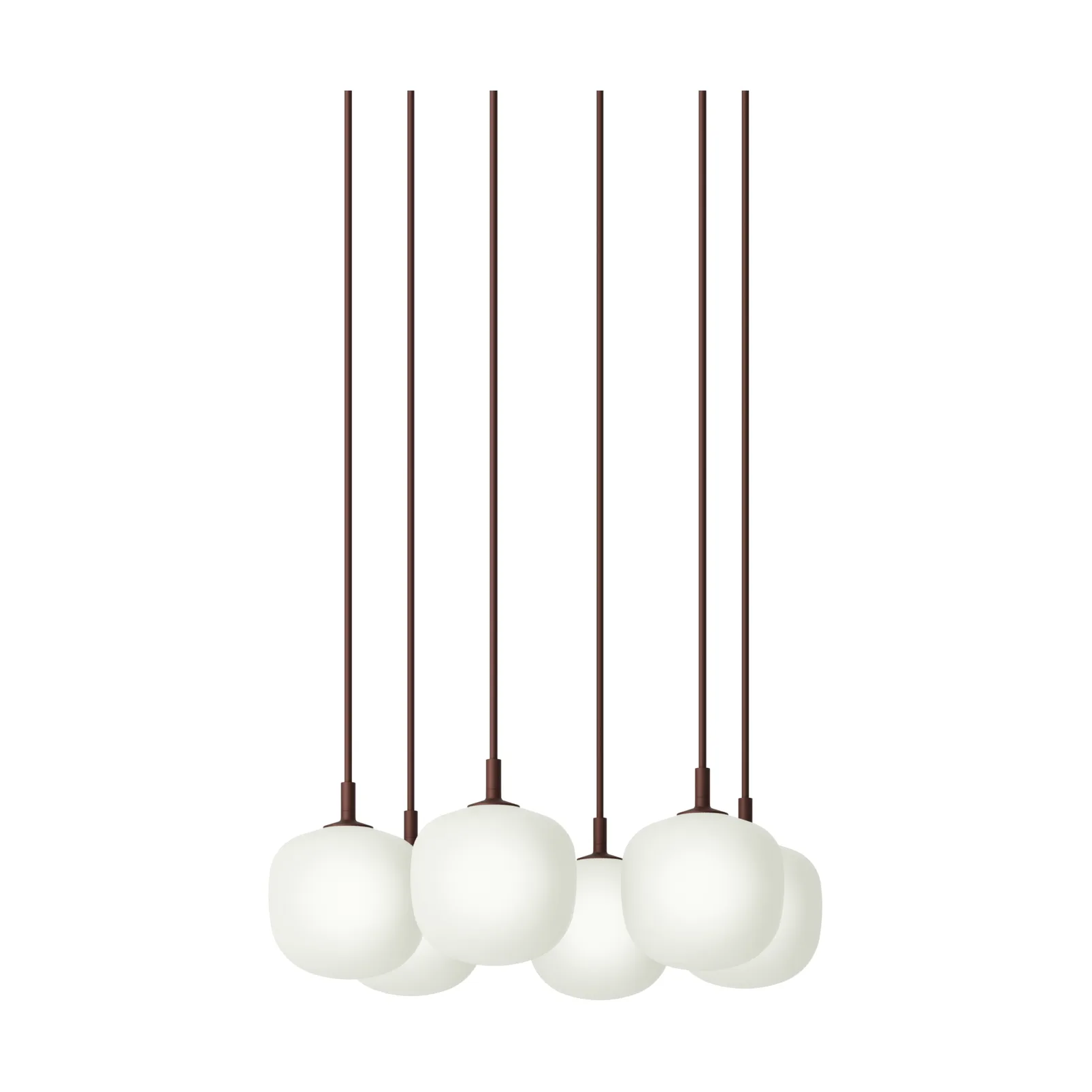 Rime Pendant Cluster 6 Pendelleuchte, Dunkelrot, Ø12 cm Muuto