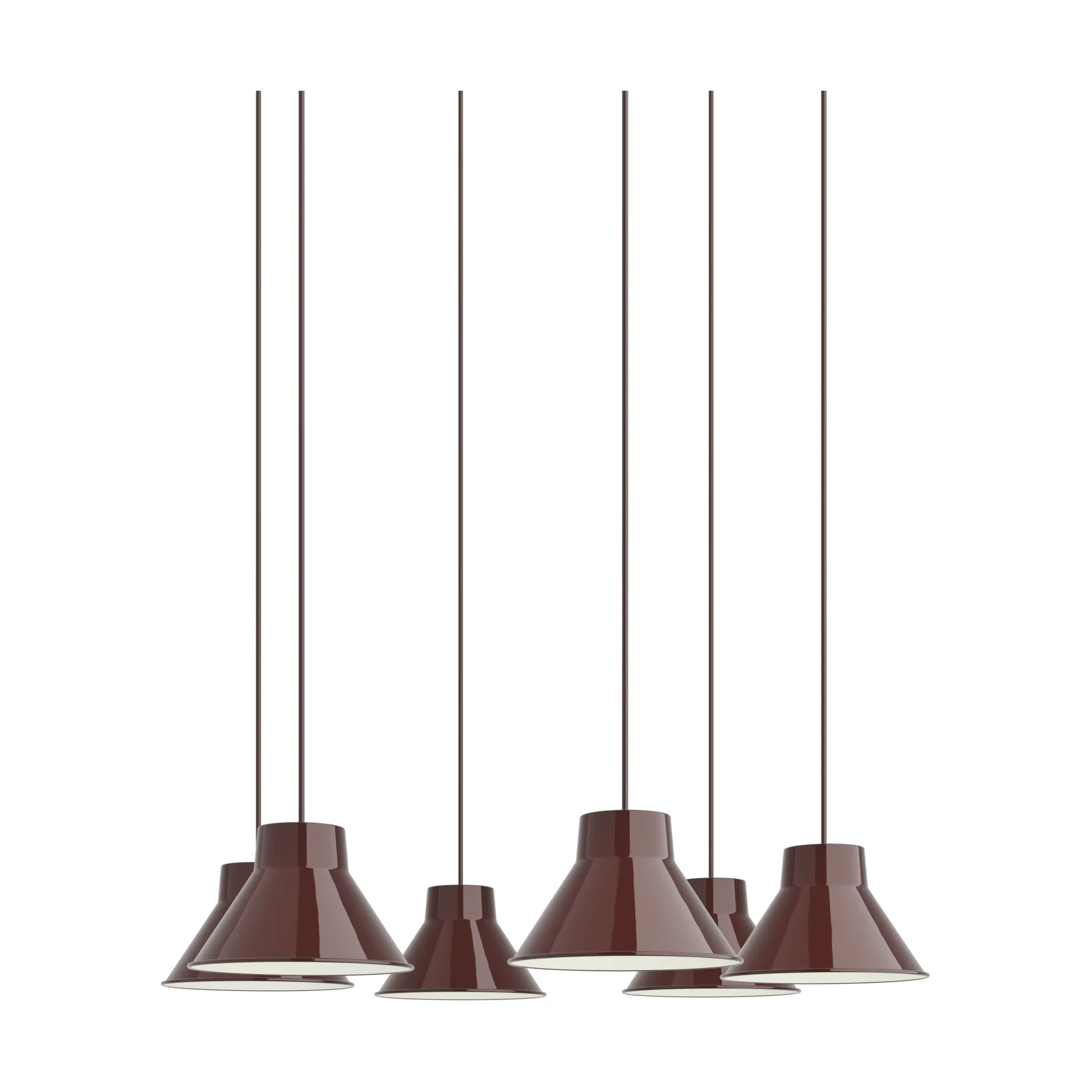 Top Pendant Cluster 6 Pendelleuchte, Dunkelrot, Ø21 cm Muuto