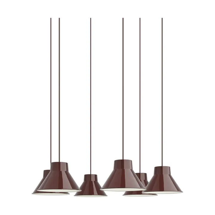 Top Pendant Cluster 6 Pendelleuchte - Dunkelrot, Ø21 cm - Muuto