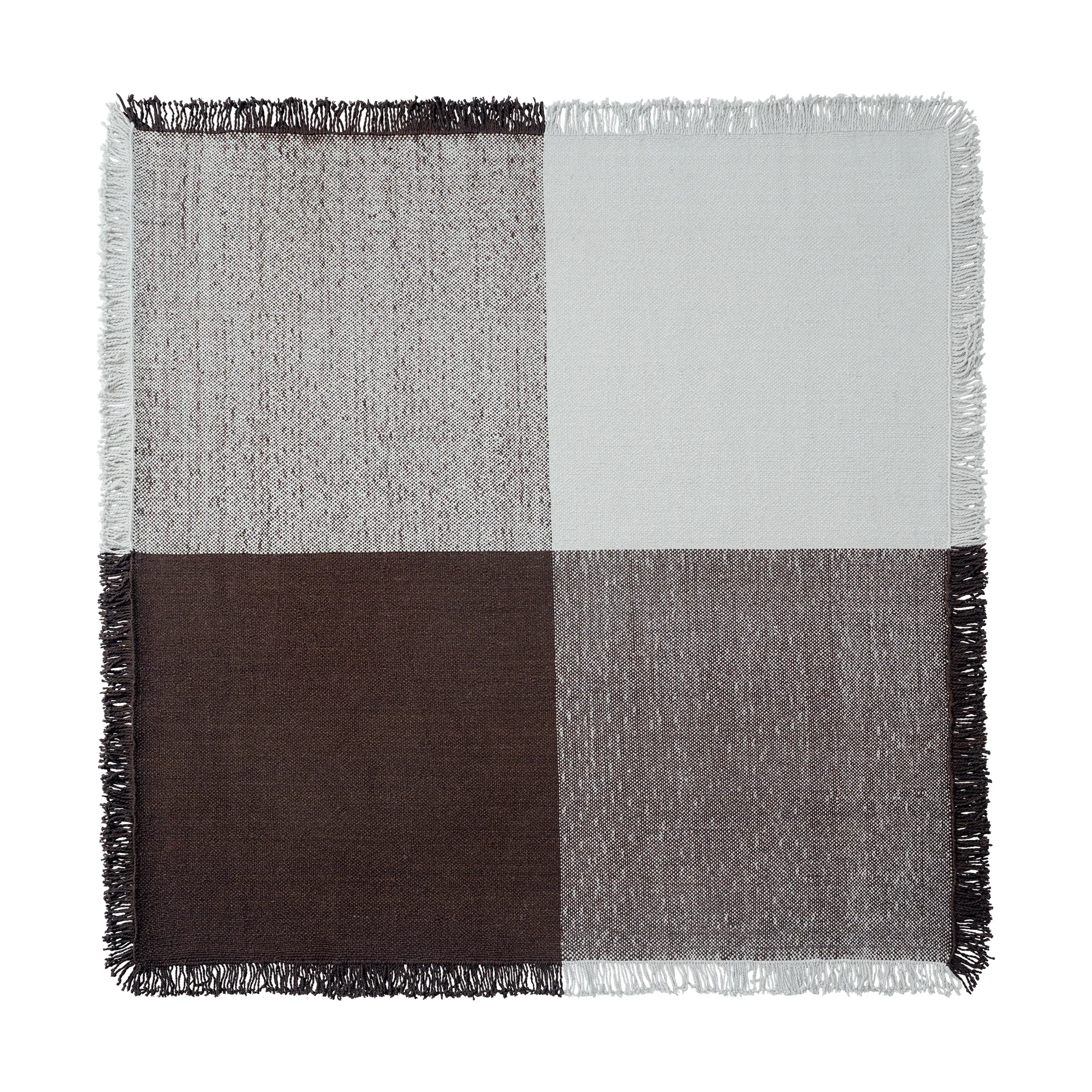 Verso Wollteppich, Cool grey-Dunkelbraun, 258x258 cm Muuto