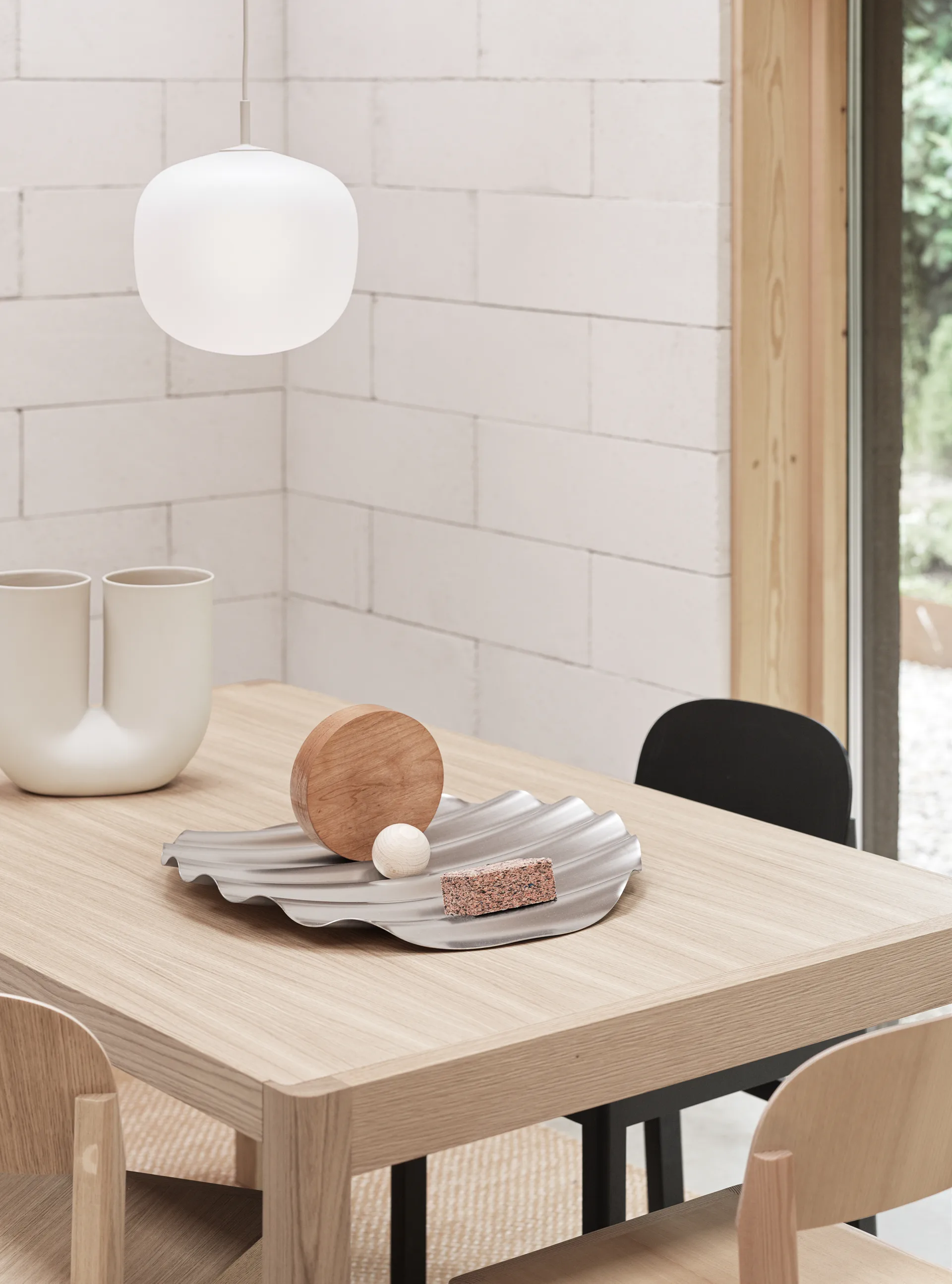 Wave Tablett Ø50cm, Edelstahl Muuto