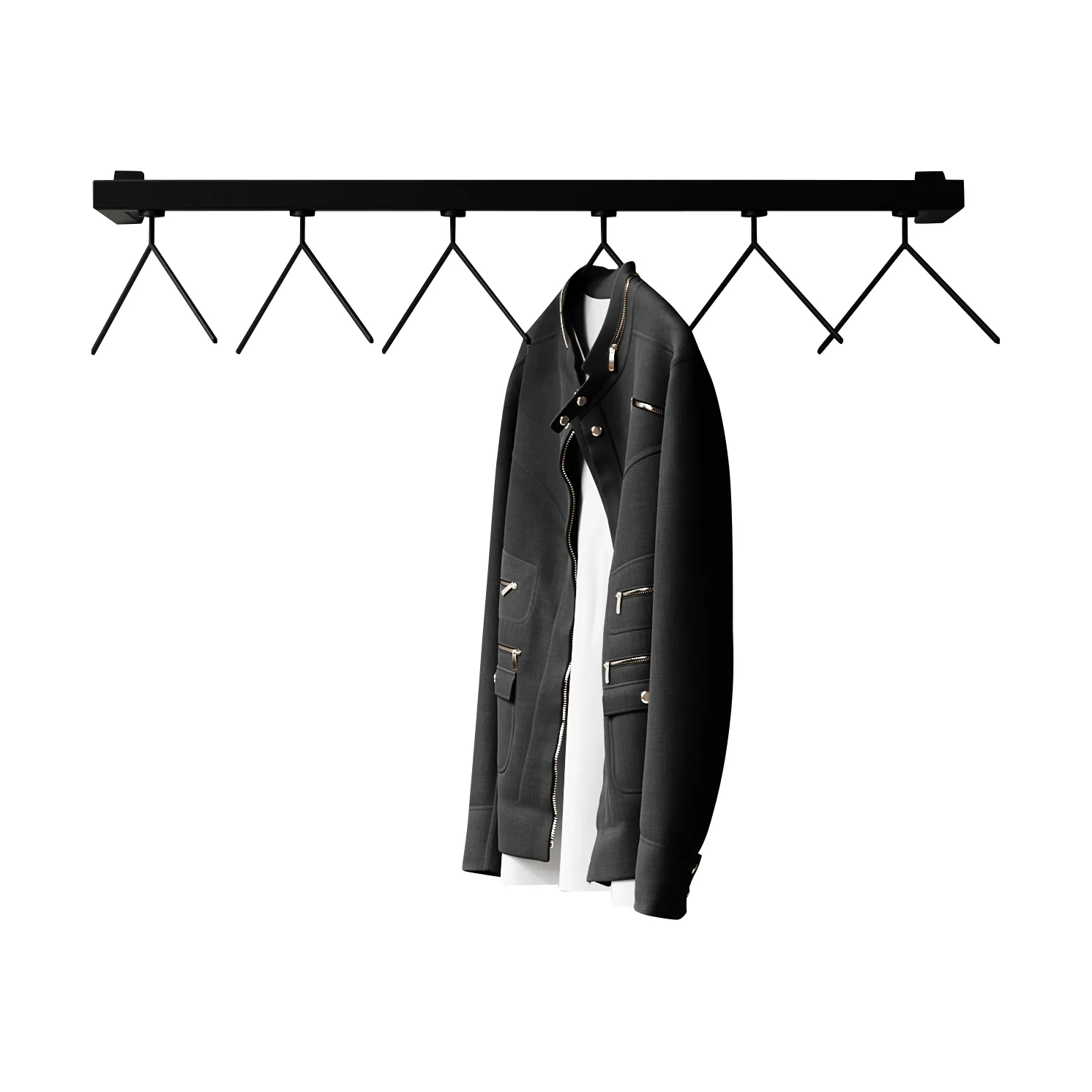 Nichba HangSys Garderobenhaken, Schwarz, 100 cm Nichba
