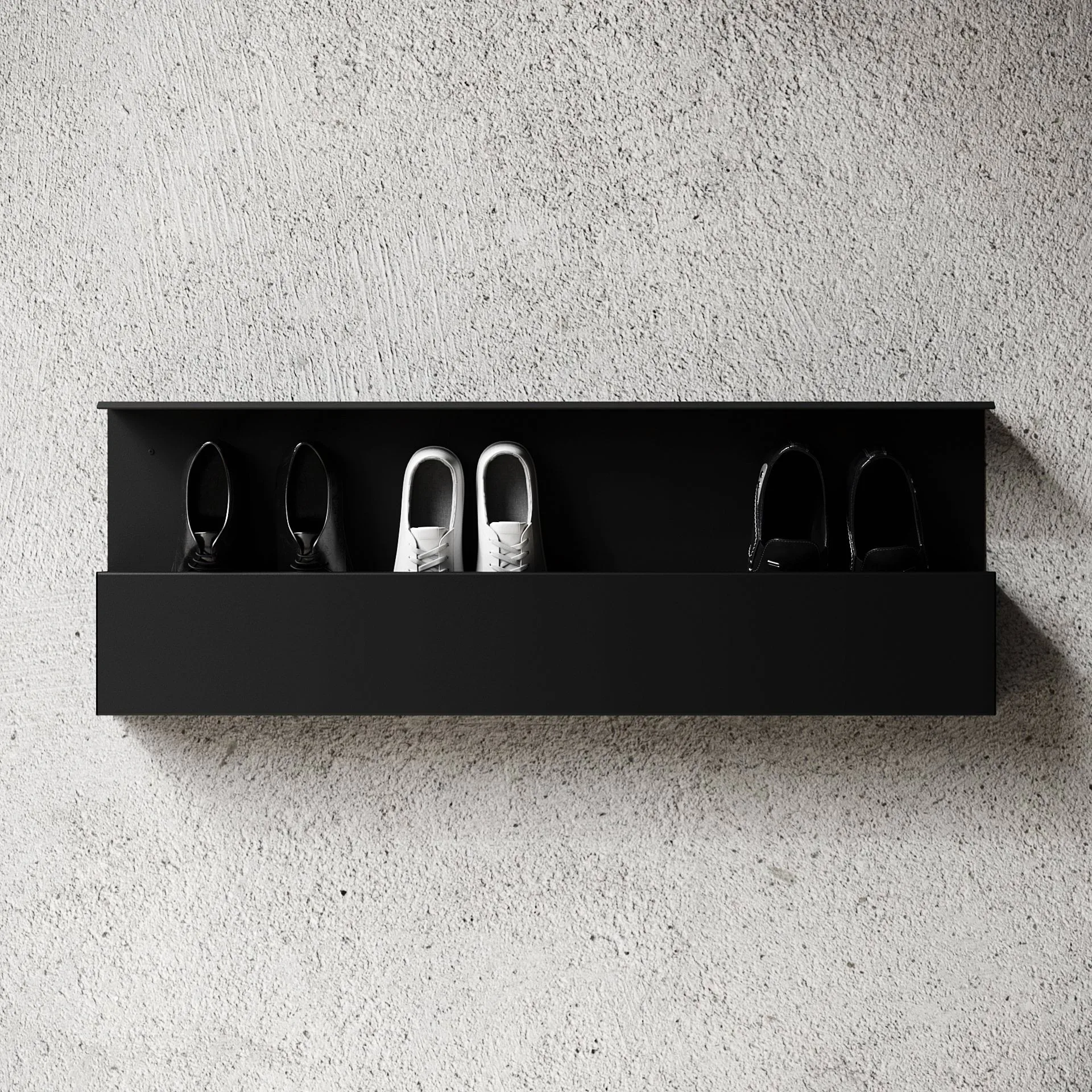 Nichba Schuhregal, Schwarz, 100 cm Nichba