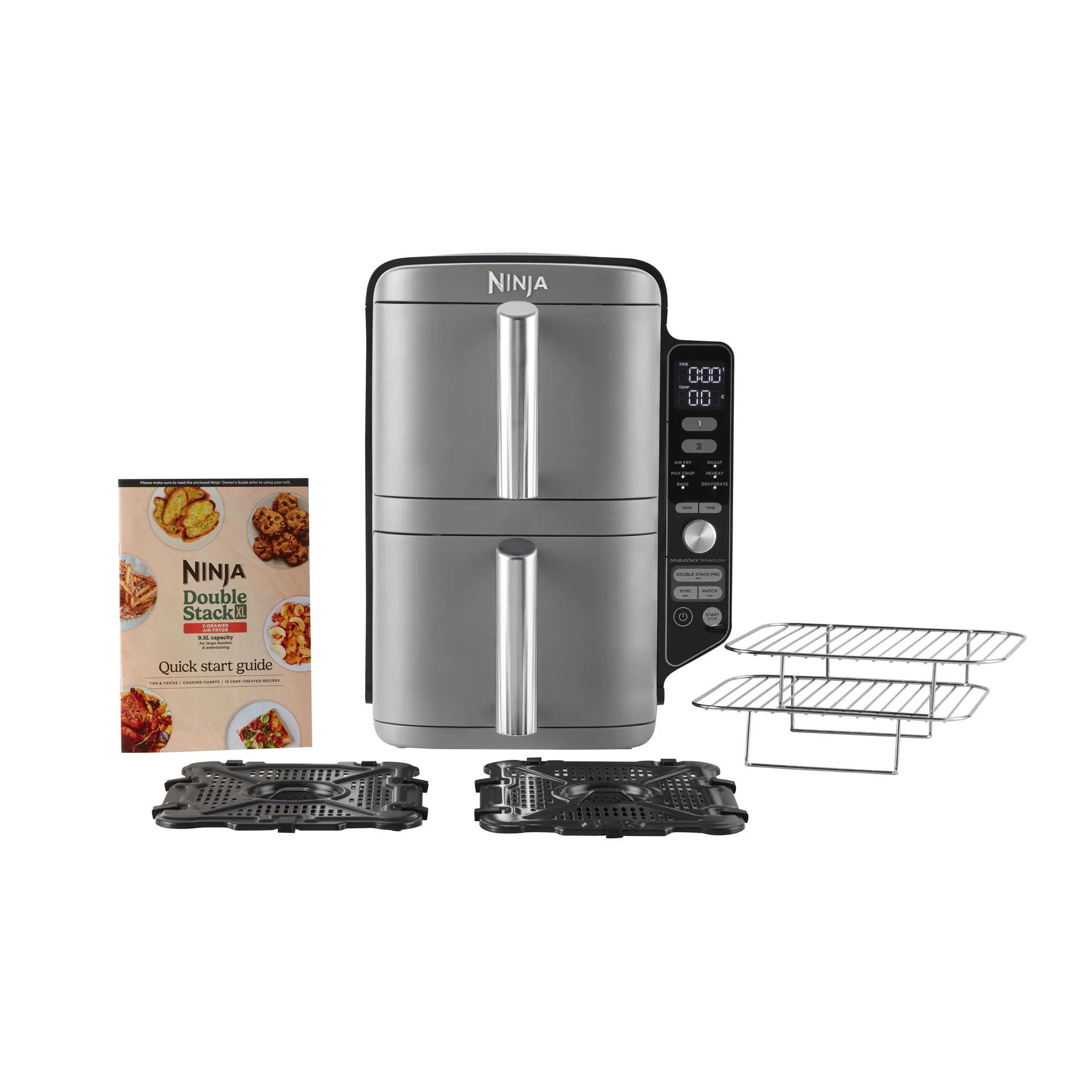 Ninja Air Fryer SL400EU Double Stack XL - 2 Schubladen 9,5 L, Schwarz Ninja