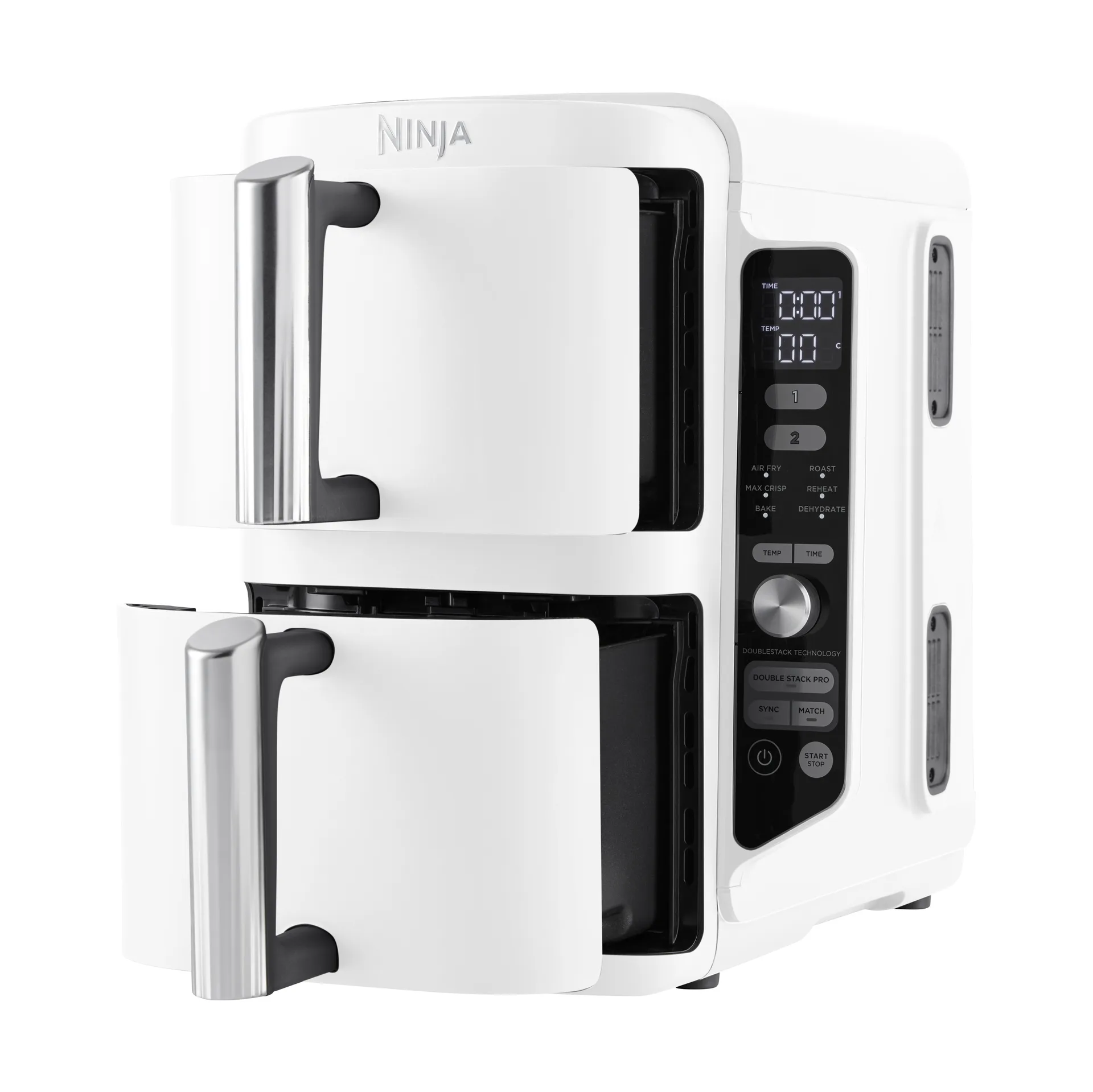 Ninja Air Fryer SL400EUWH Double Stack XL- 2 Schubladen 9,5 l, Weiß Ninja
