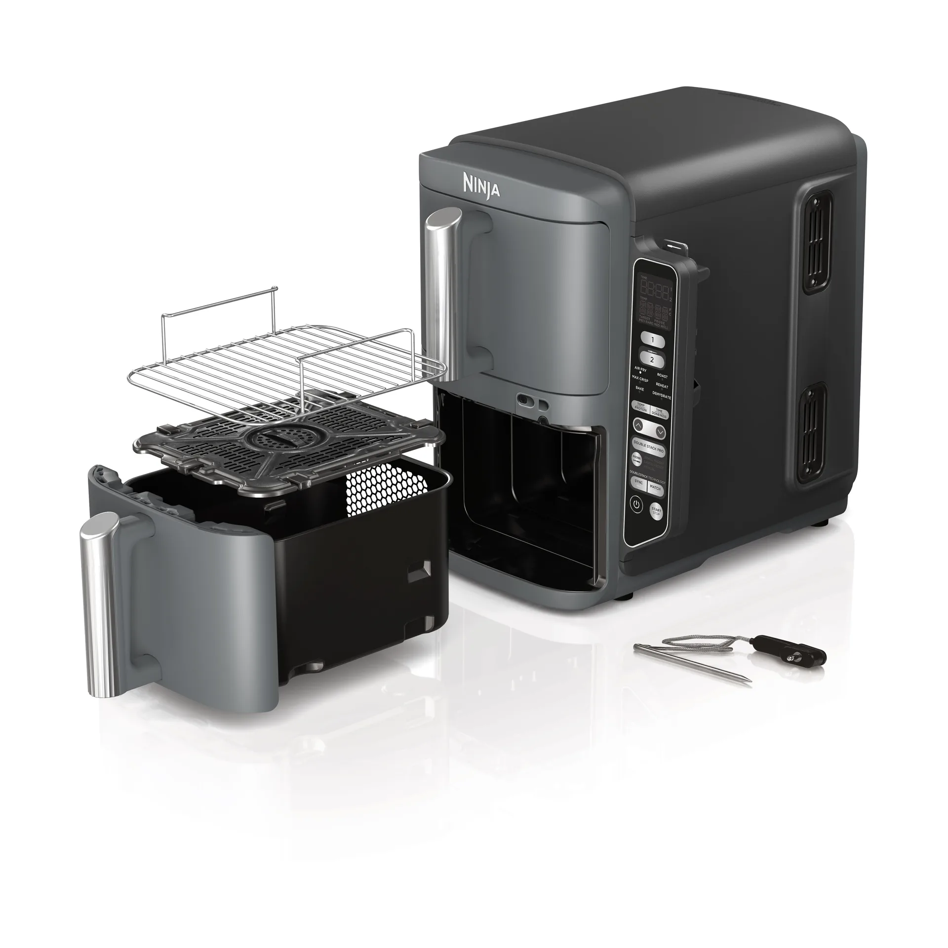 Ninja Air Fryer SL451EU Stacked Dual Zone XL 9,5 L, Schwarz Ninja